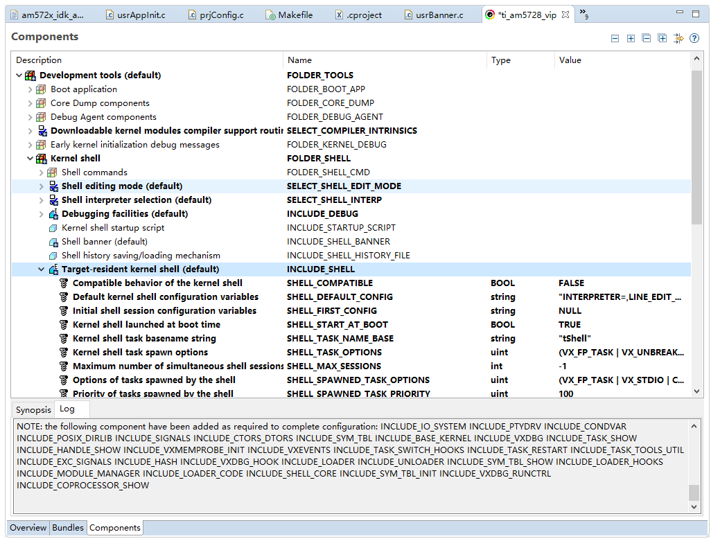 VxWorks 7 shell 