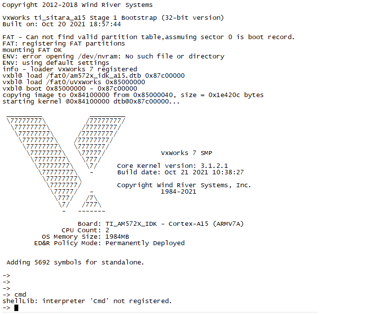 VxWorks7 Add Shell Component